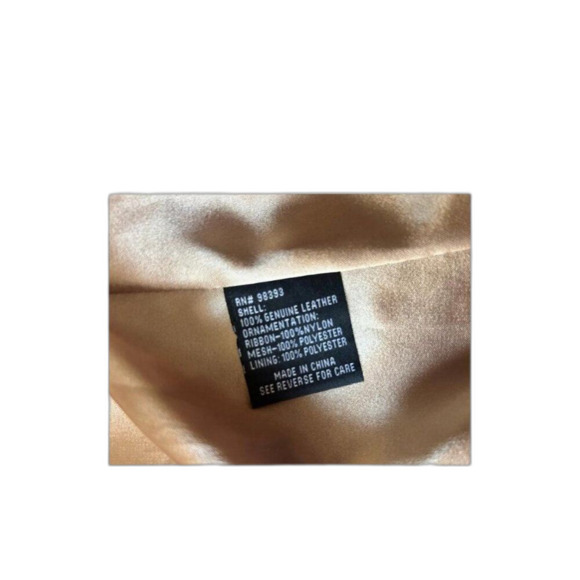 Pamela McCoy Genuine Leather Jacket – Rosette Ribbon Detail (NWT) Women M - Picture 6 of 6